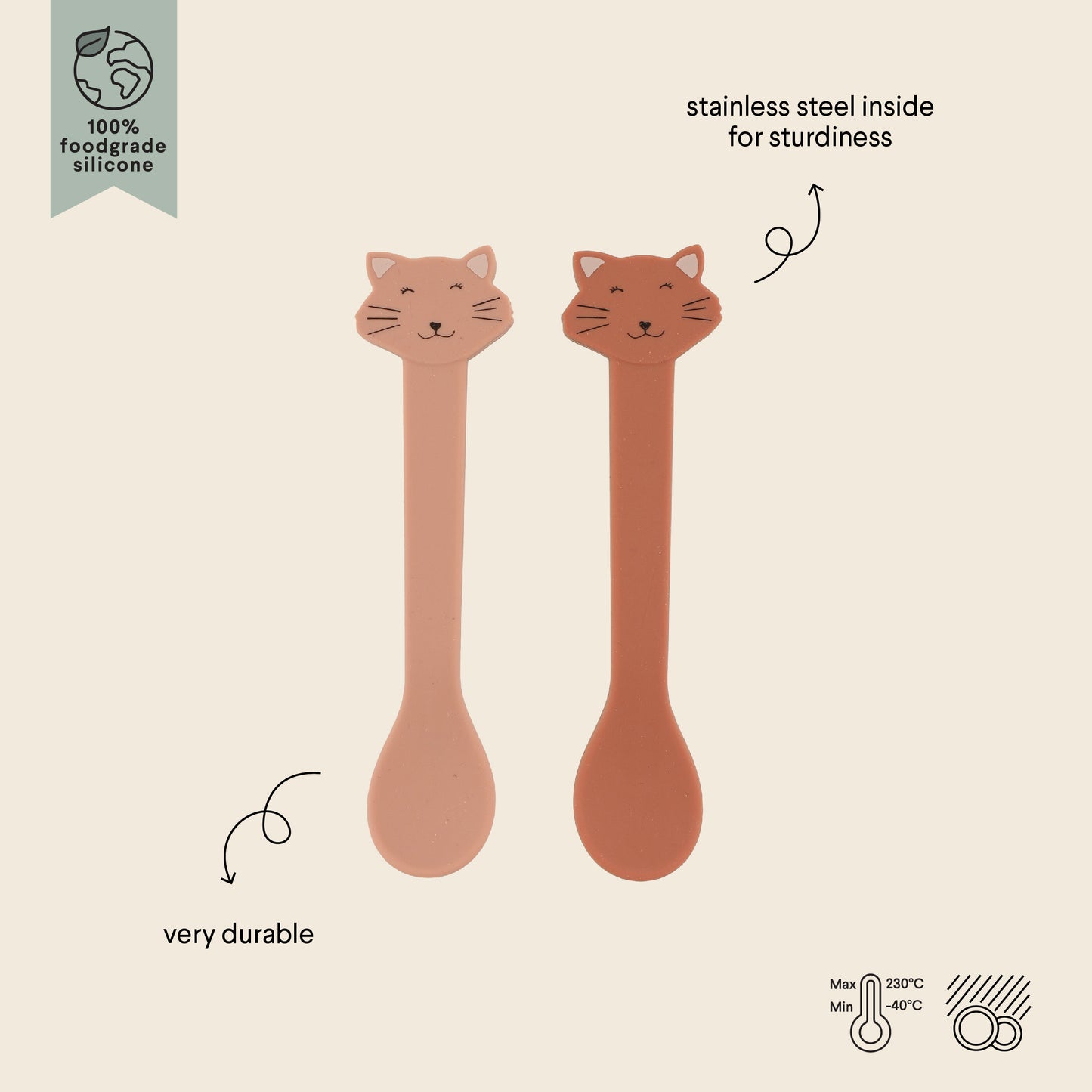 Silicone spoon 2-pack - Mrs. Cat