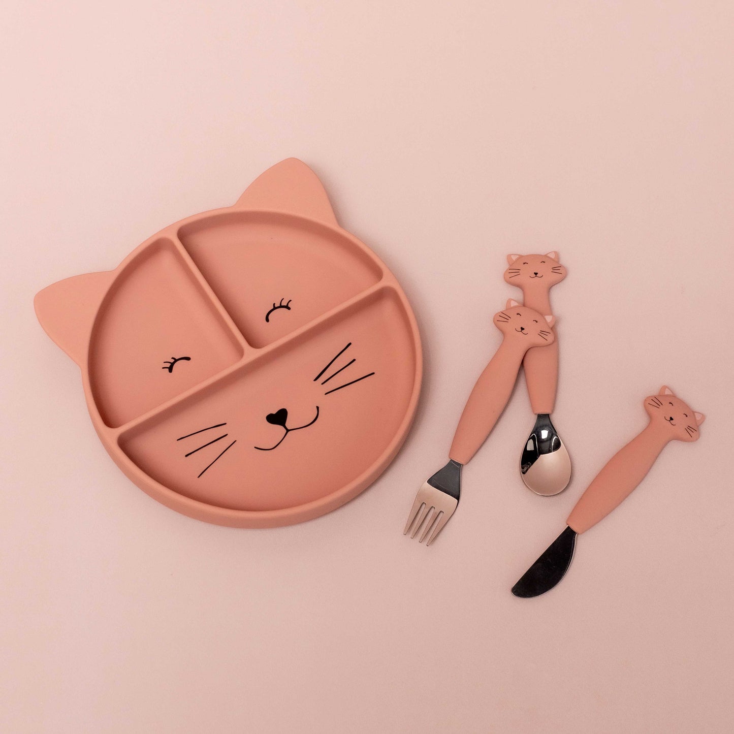 Silicone Divided Plate with suction - Mrs. Cat