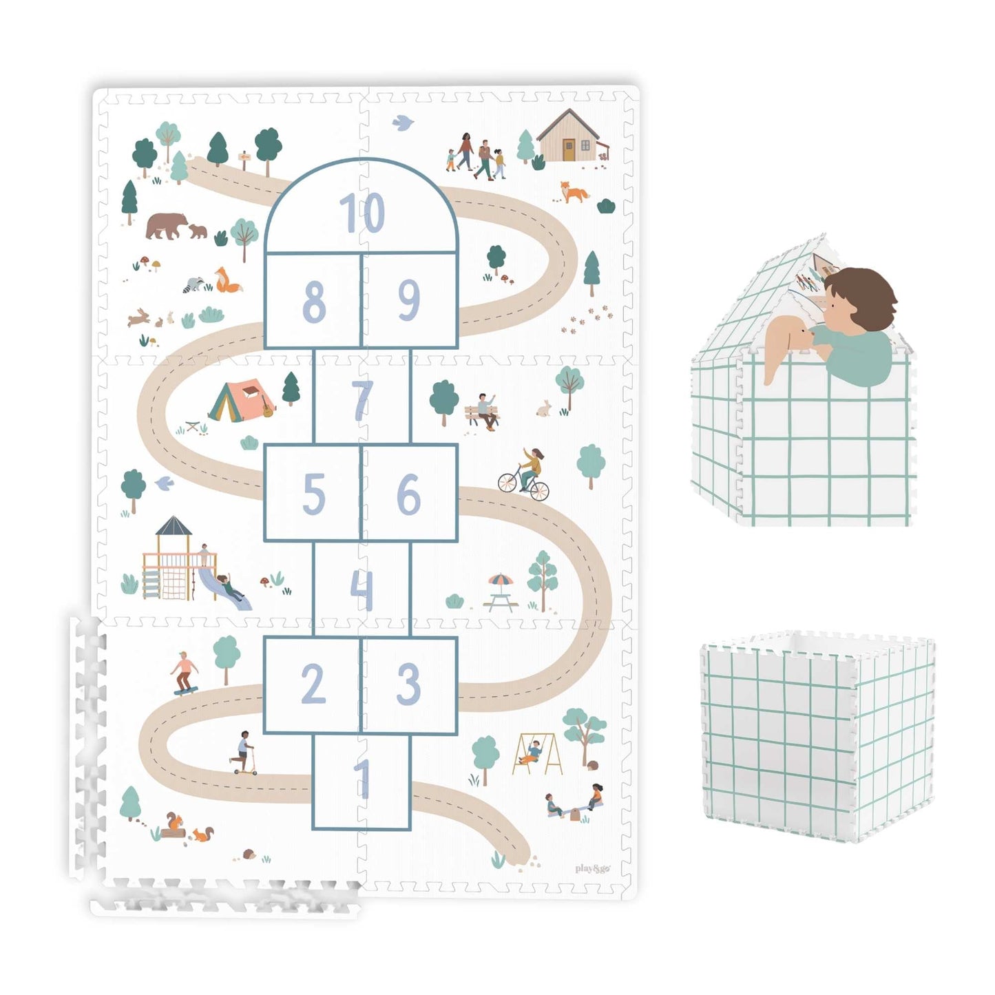 tiloo: Foam Puzzle Playmat & Storage Box - Hopscotch