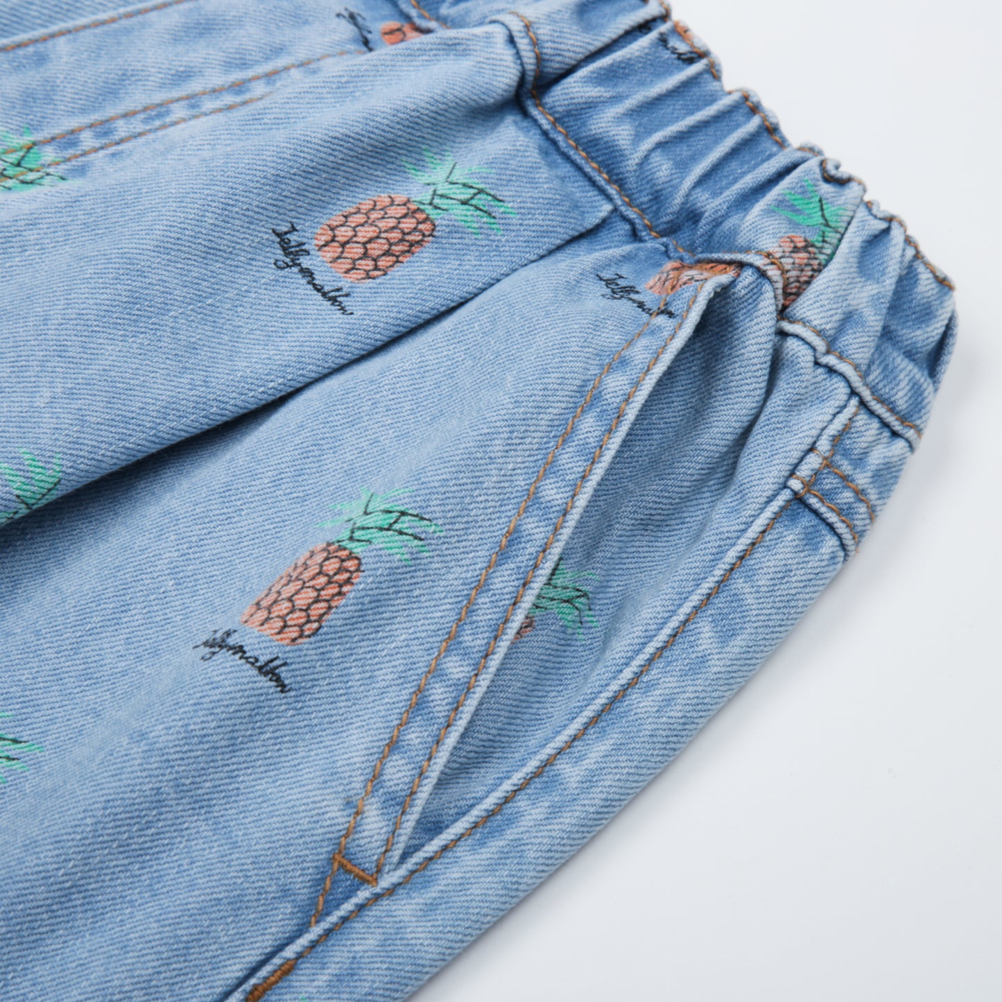Pineapple Denim Shorts