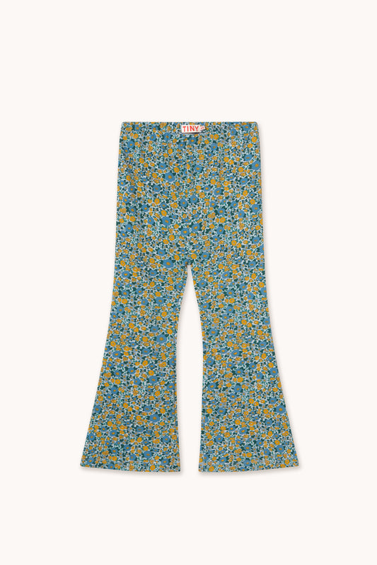Flower Pattern Rib Pants