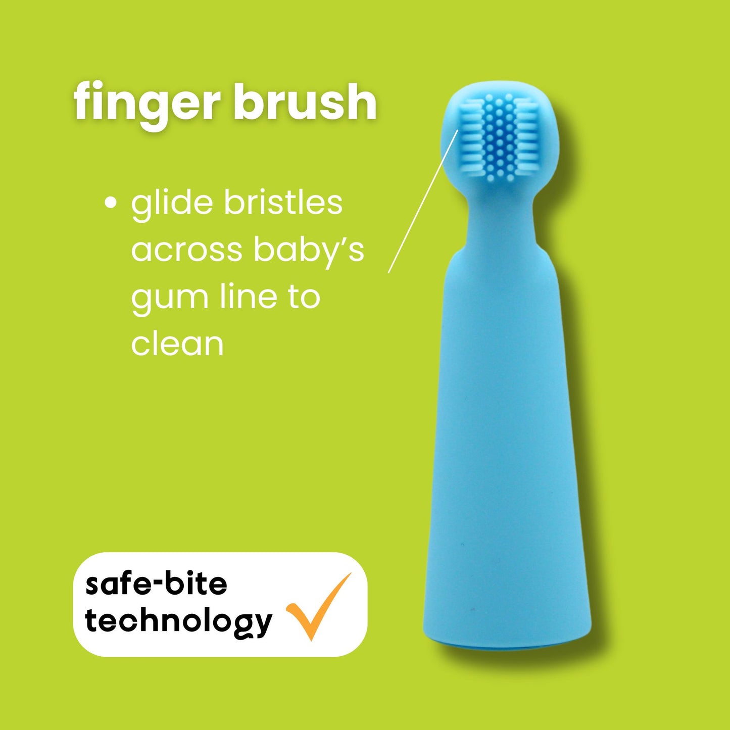 Baby Finger Brush & Tongue Scraper - blue/orange