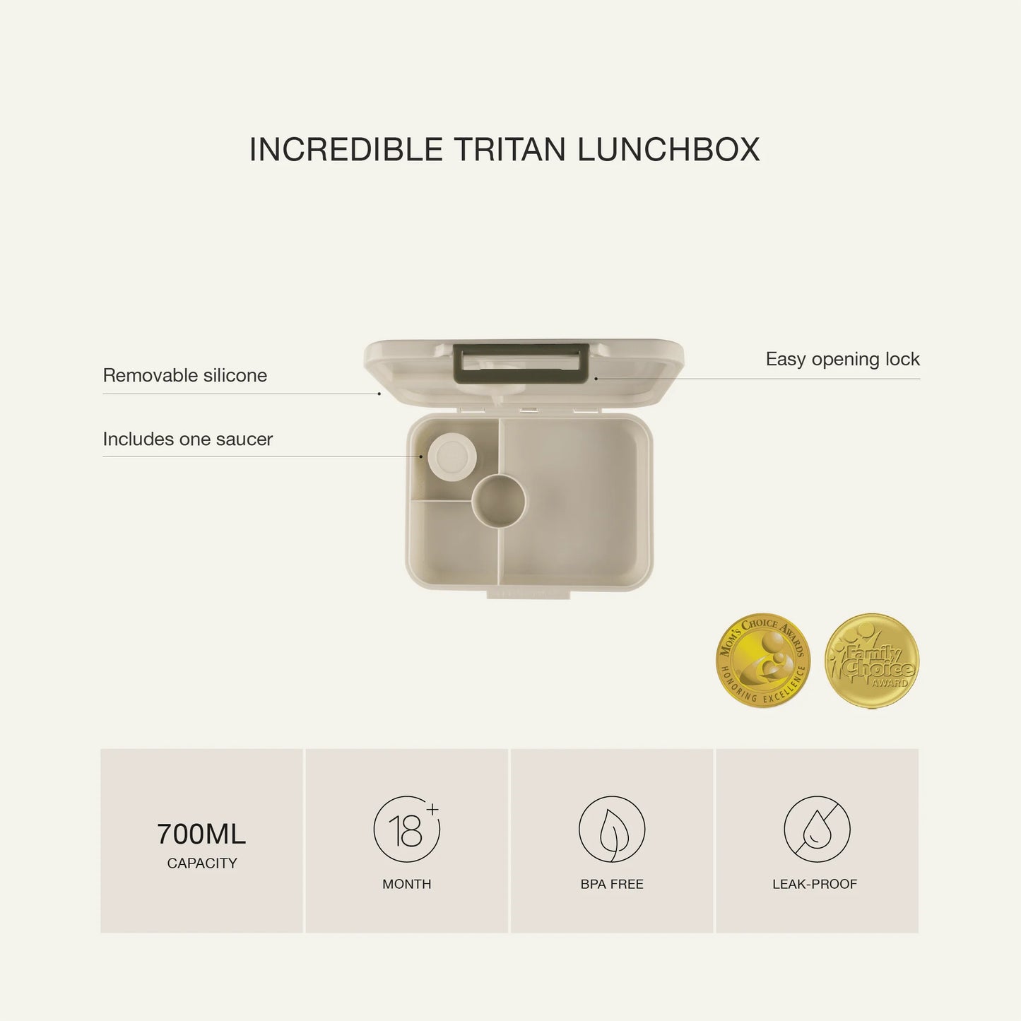 Tritan Lunchbox - 4 Compartments - Lemon