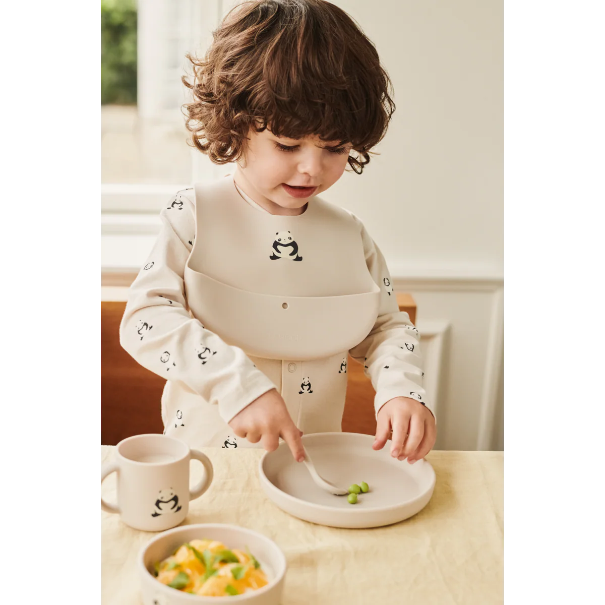 Ember Printed Bib 2-pack - Panda / Sandy