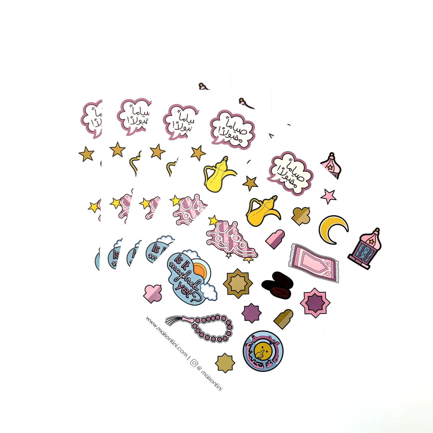 Ramadan Sticker Pack (100 stickers) - Pink