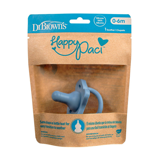 HappyPaci Silicone Pacifier 0m+, Blue, 1-Pack