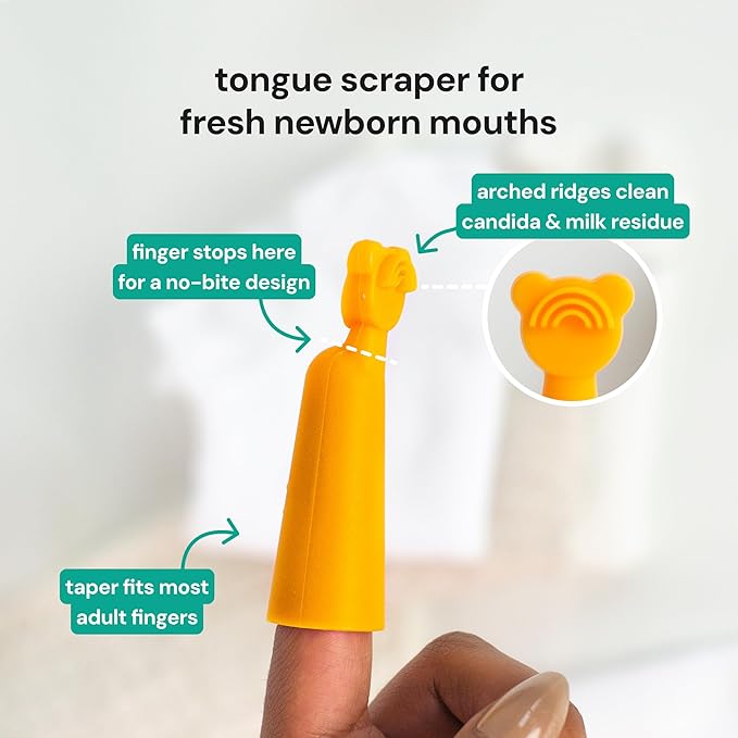 Baby Finger Brush & Tongue Scraper - blue/orange