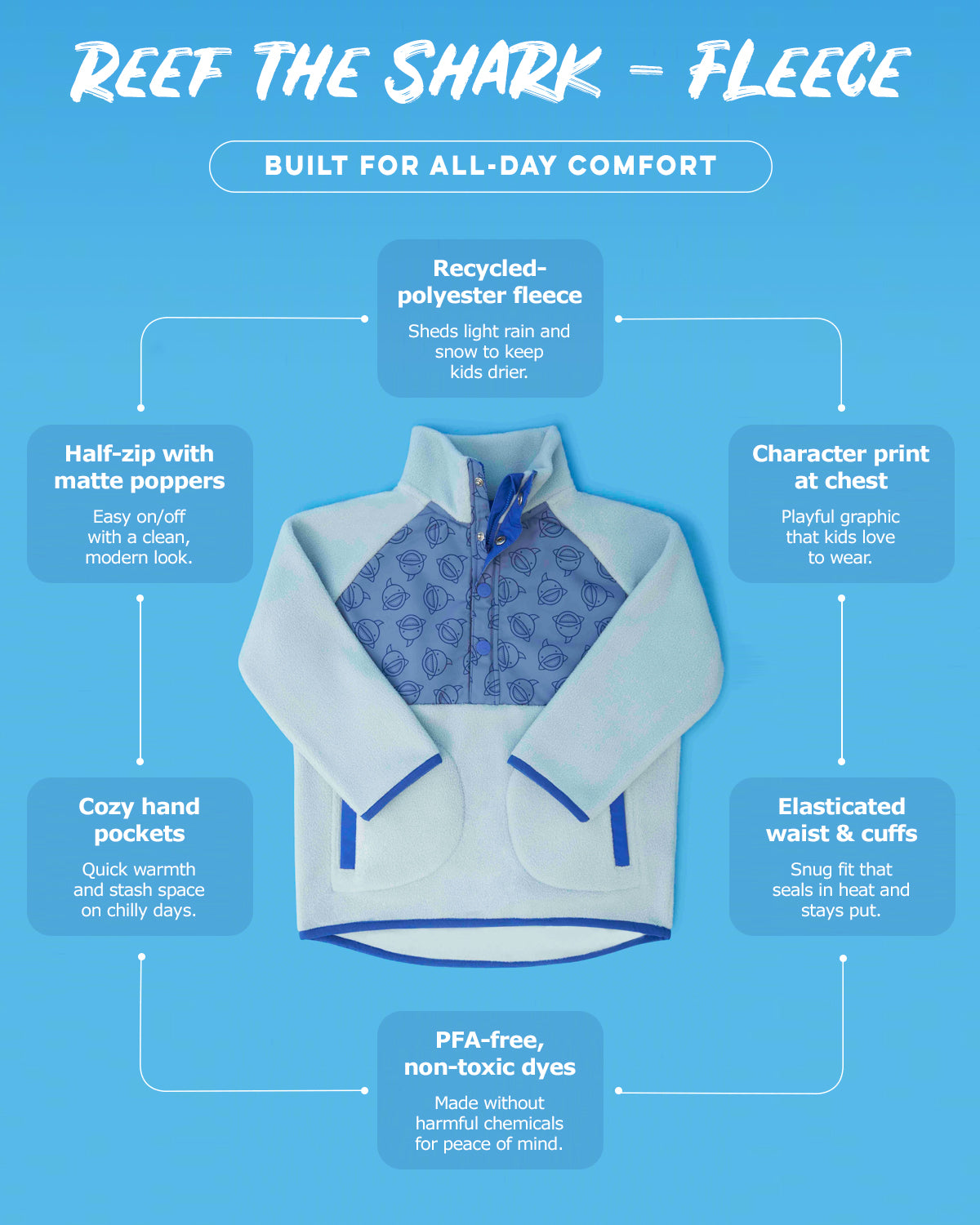Reef The Shark Mid Layer Fleece