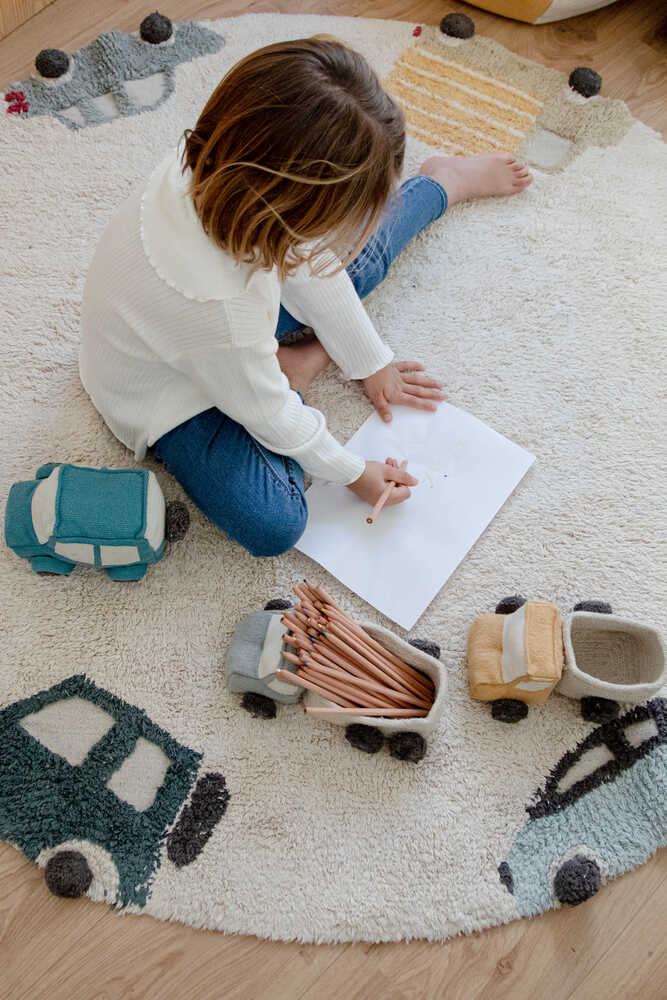 Washable Rug - Wheels (Ø 140cm)