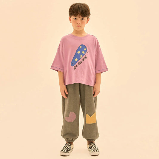 Color-Block Washed Aladdin Pants