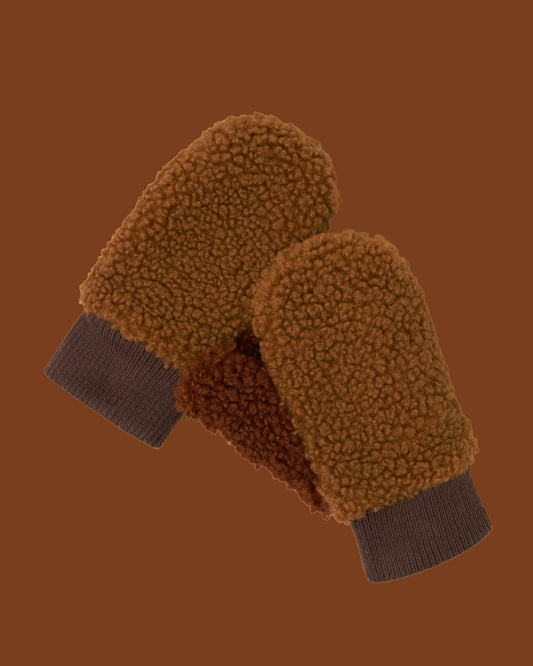 Fleece Mittens - Brown