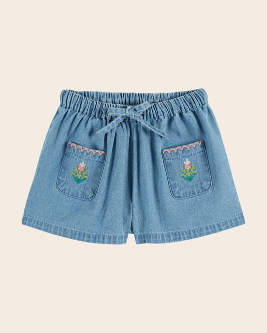 Rose Embroidered Shorts