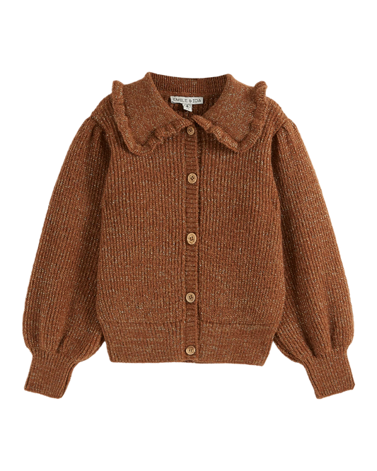 Chocolate Lurex Cardigan