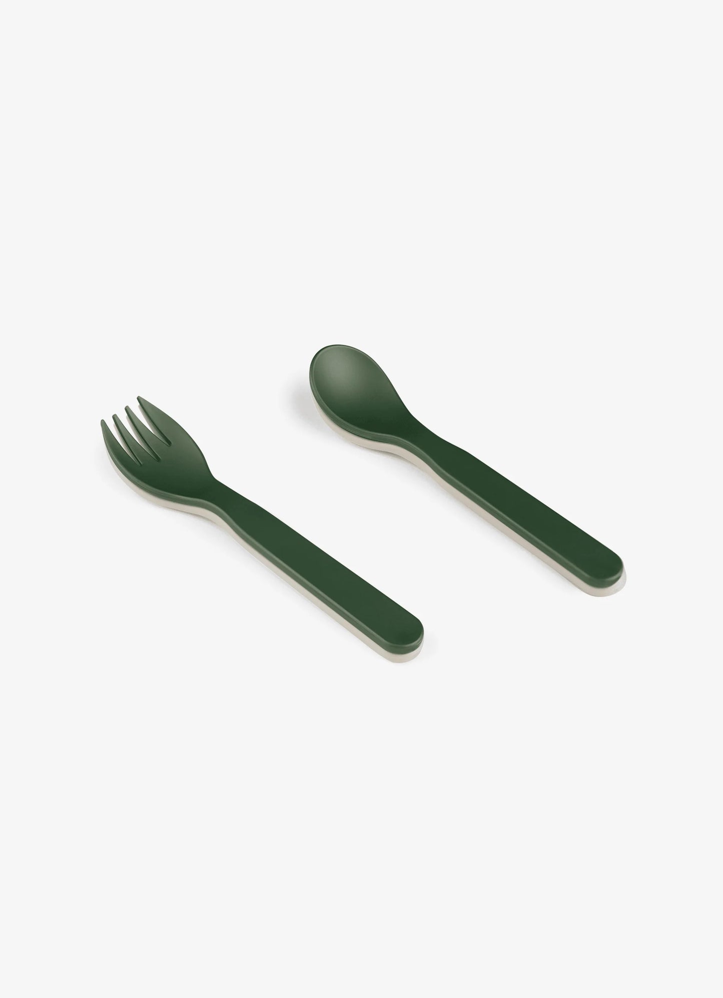 Bio Based Cutlery & Case (Set of 2) - Green/Cream