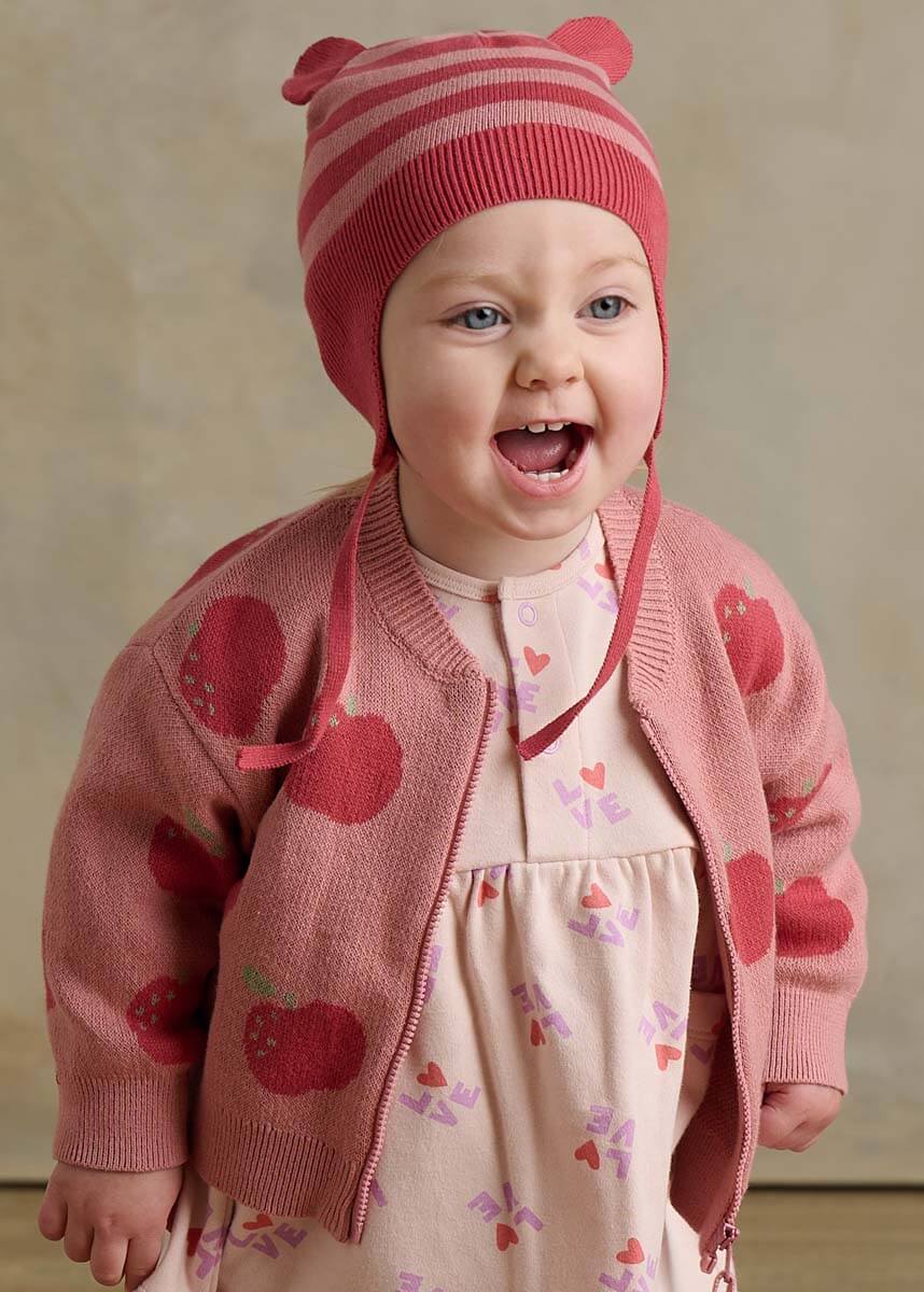 Apple Knit Cardigan - Rosy