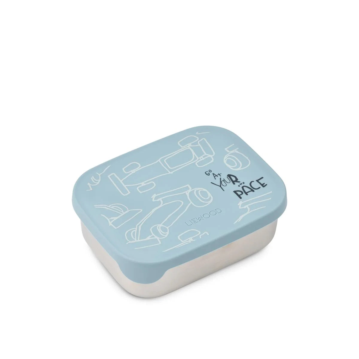 Arthur Printed Lunch Box - Race Cars / Beach Blue