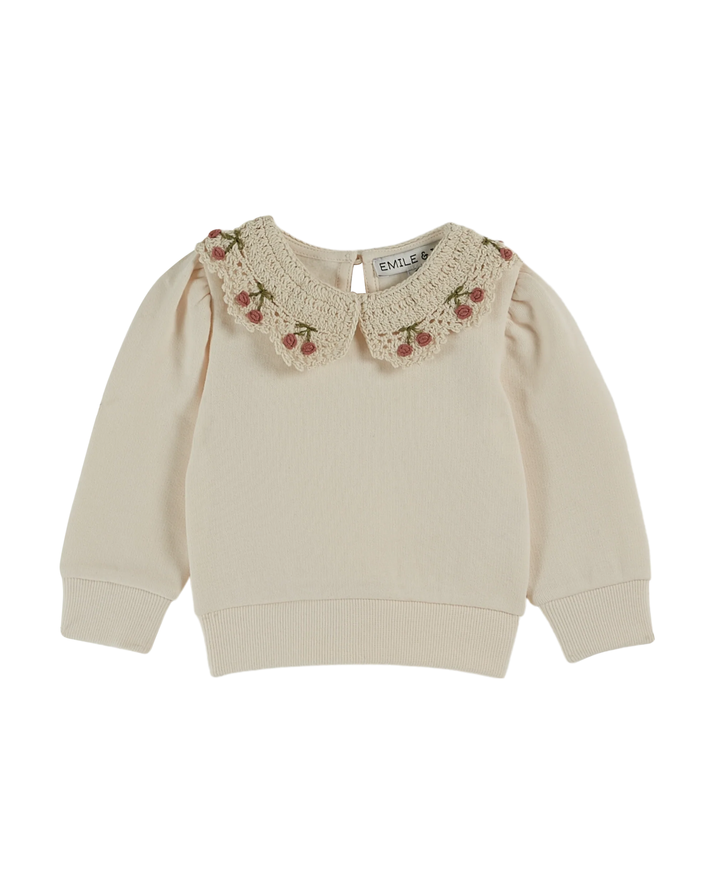 Cherry Collar Baby Sweater