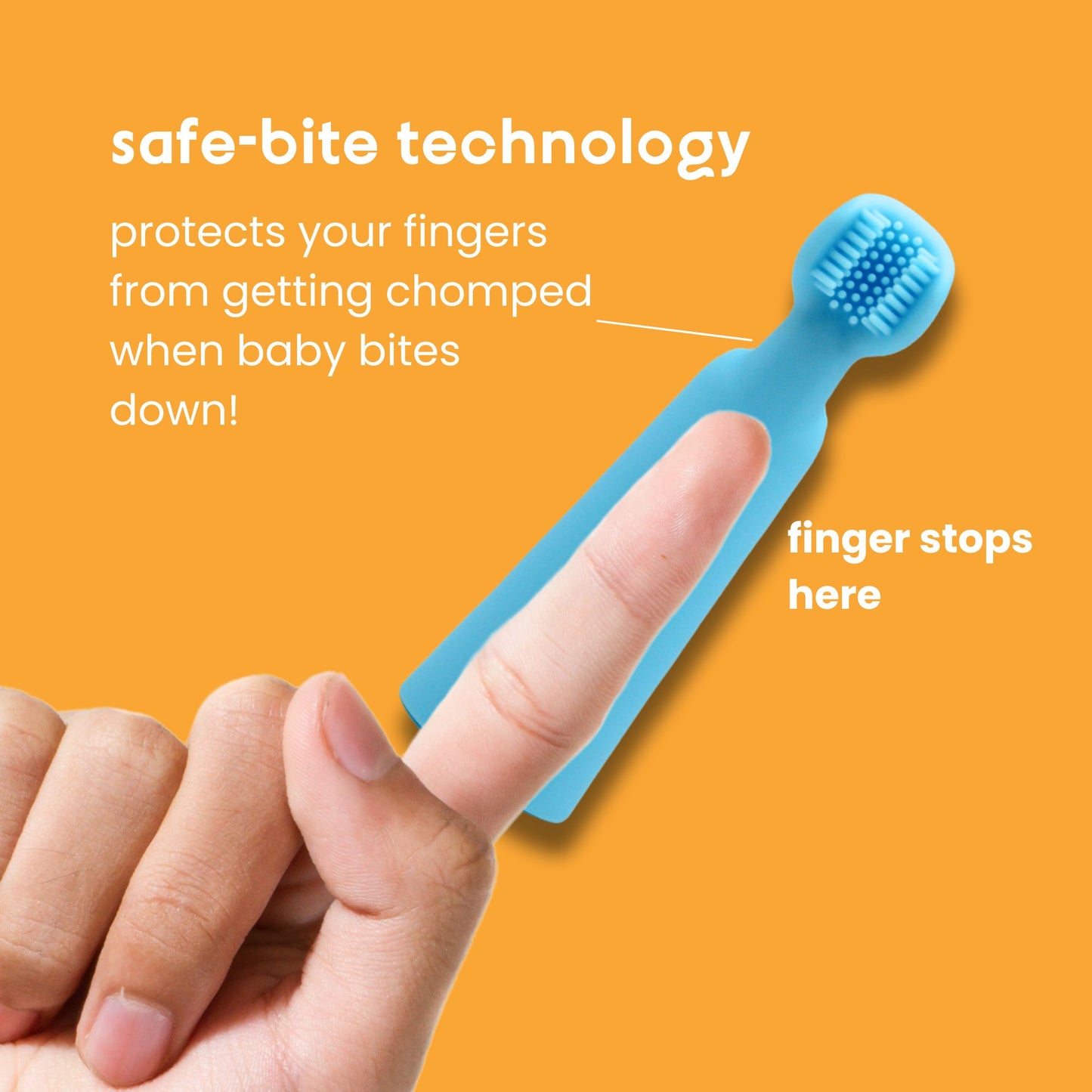 Baby Finger Brush & Tongue Scraper - blue/orange