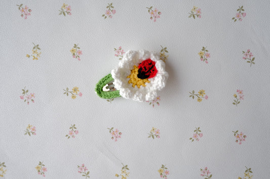 Crochet Cherry & Daisy Hairclip Set