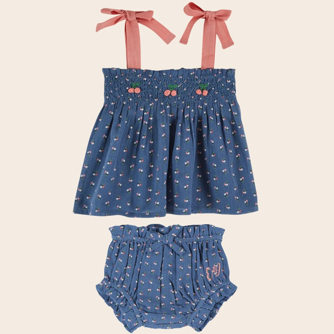 Mini Flowers Smocked Set