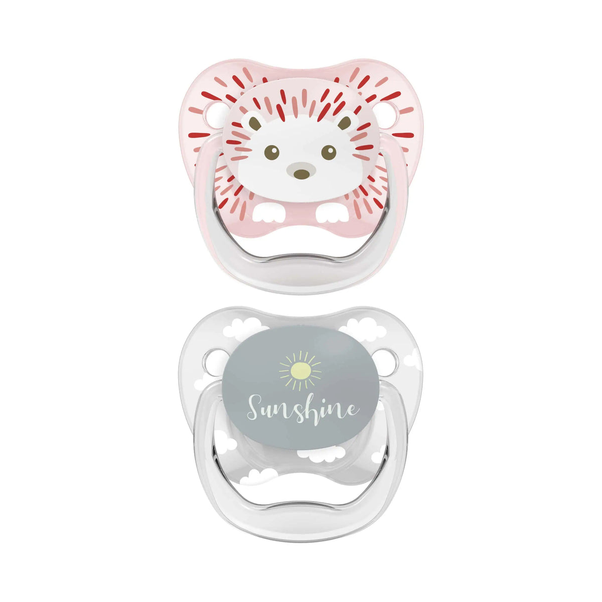 Prevent Pacifier 0-6m Pink&Grey, ( 2Packs )