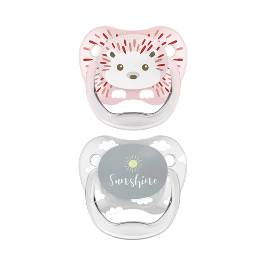 Prevent Pacifier 0-6m Pink&Grey, ( 2Packs )