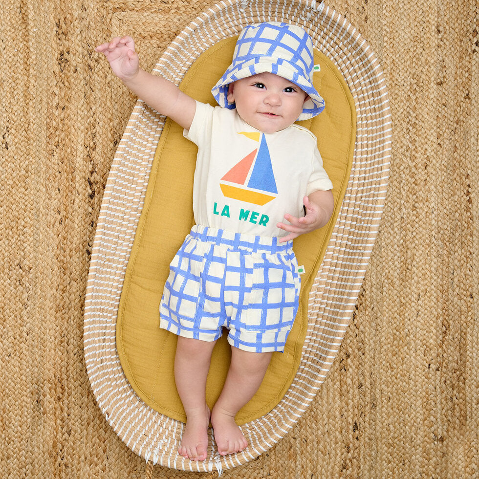 Blue Checker Sunhat