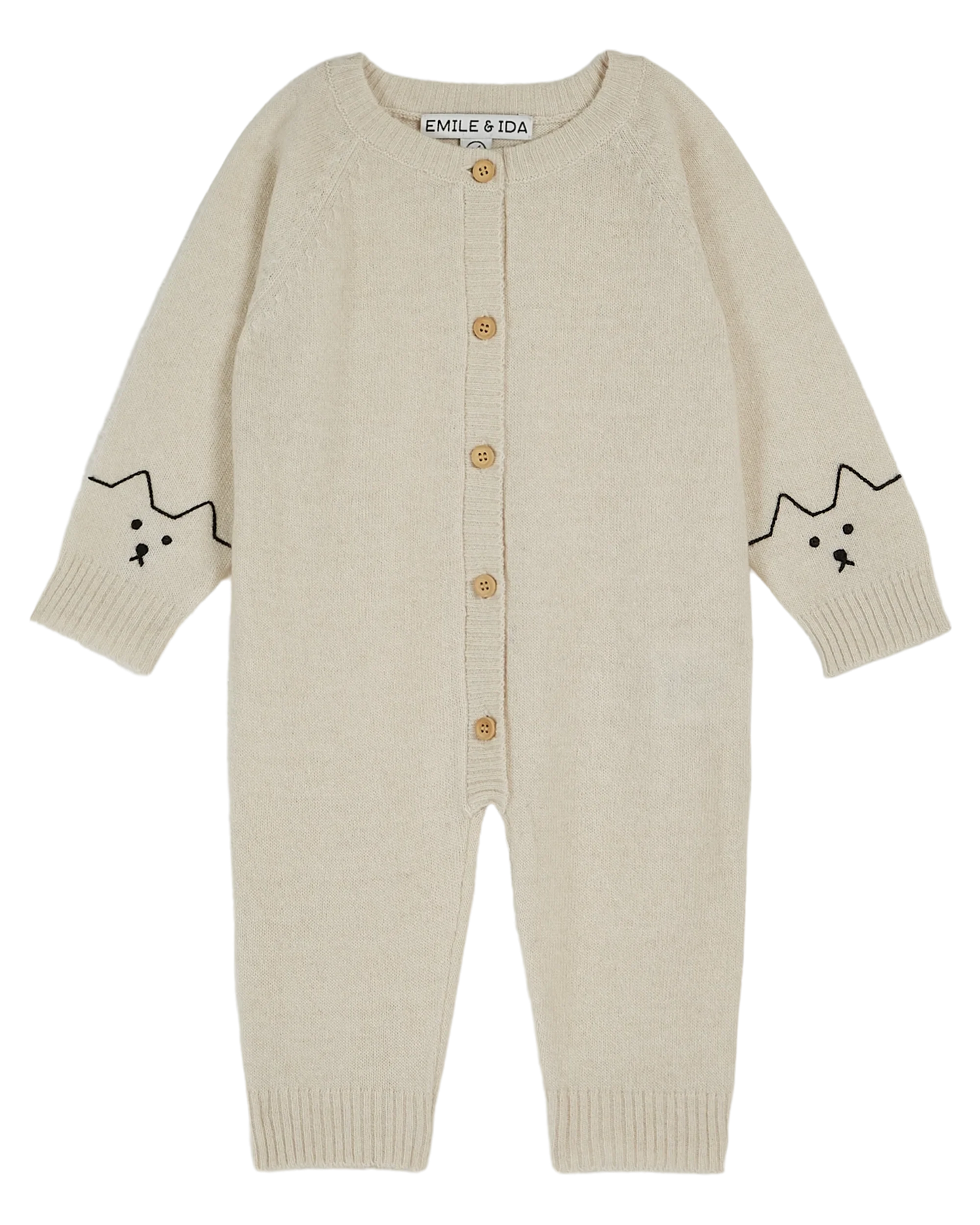 Knitted Baby Playsuit - Cream