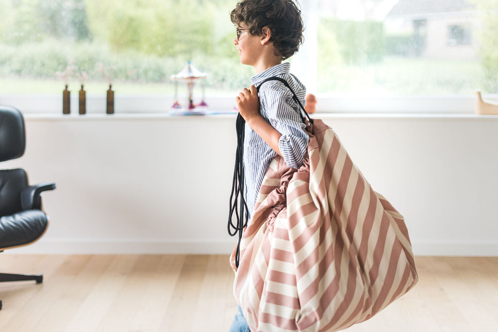 noomad: Playmat & Toy Bag - Pink Stripes