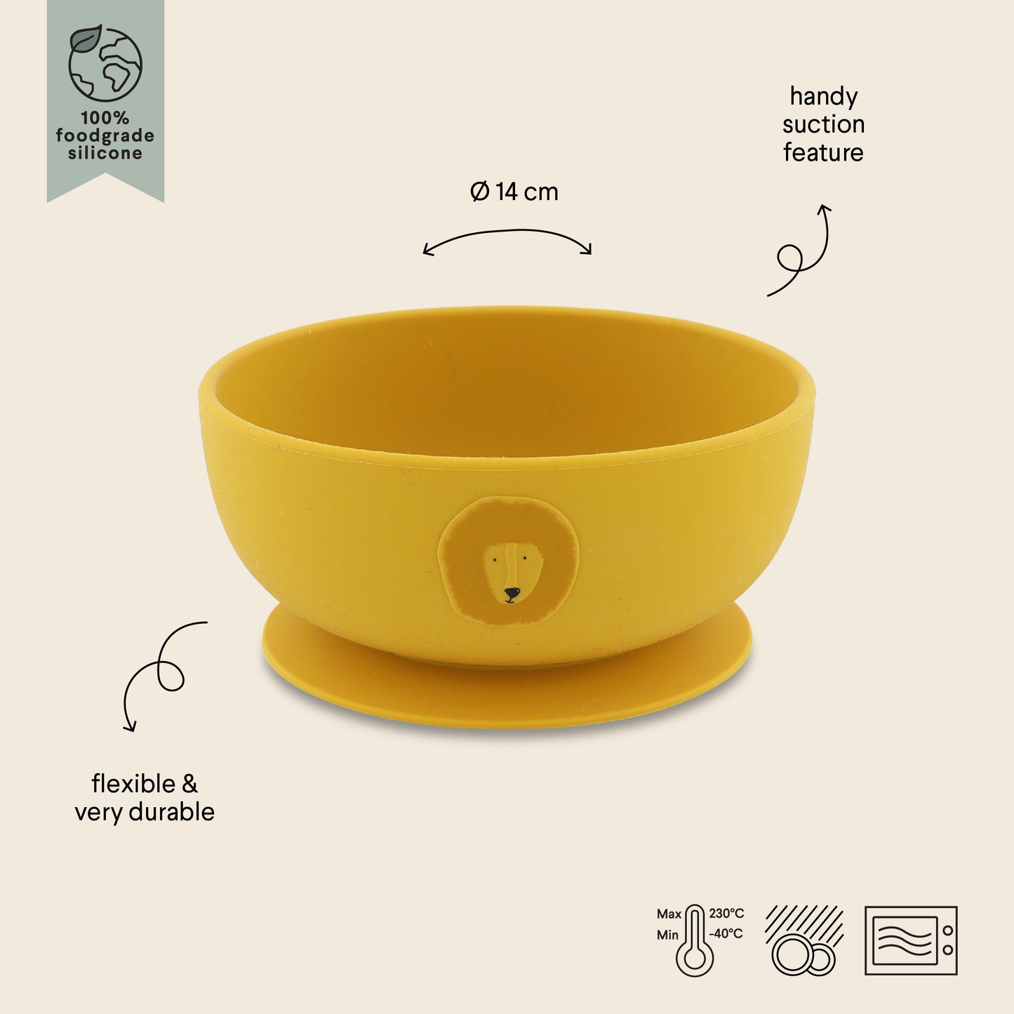 Silicone Bowl with Suction - Mr. Lion