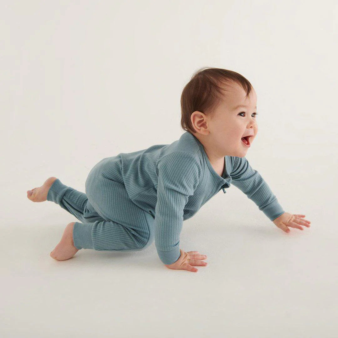 Ribbed Clever Sleepsuit - Blue
