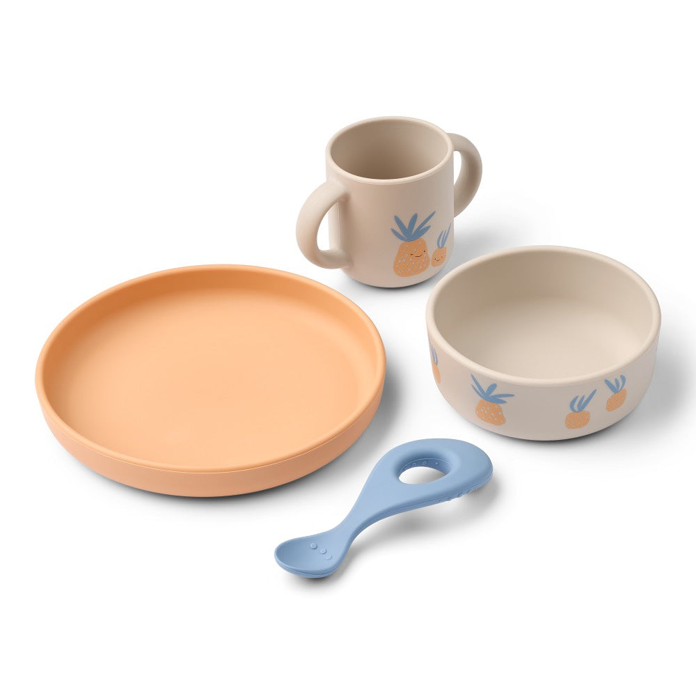 Vivi Printed Tableware Set - Pineapple / Sandy