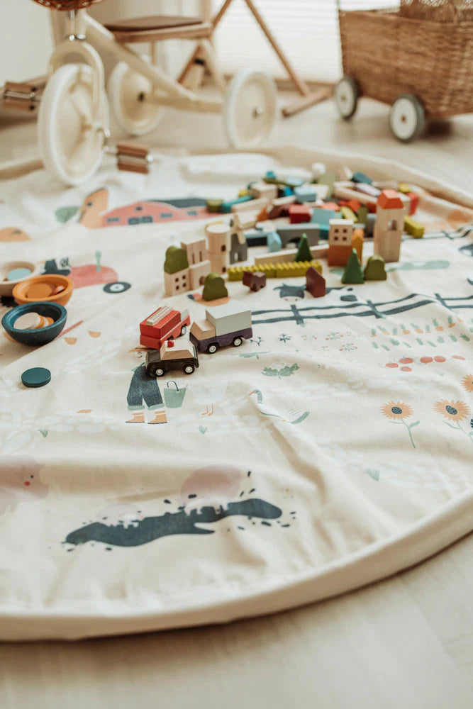 Playmat & Toy Storage Bag - Farm
