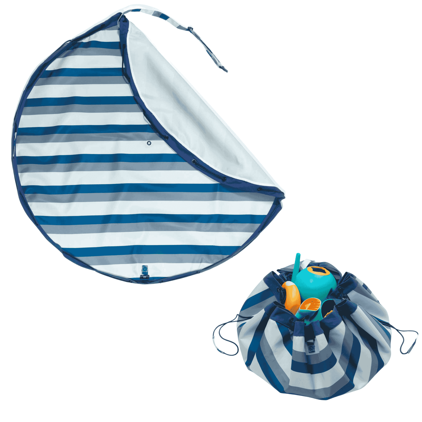 noomad Outdoor: Playmat & Toy Bag - Blue/Green Stripes