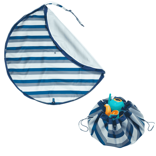 noomad Outdoor: Playmat & Toy Bag - Blue/Green Stripes