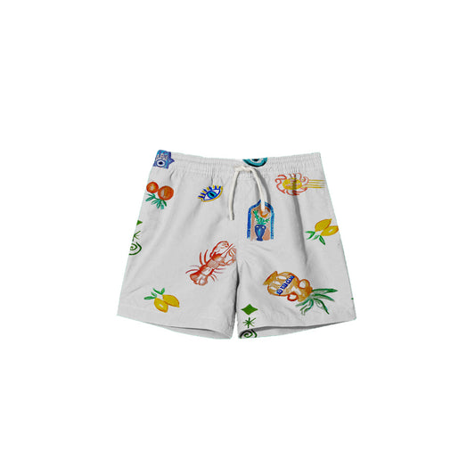 Mediterranean Print Swim Trunks