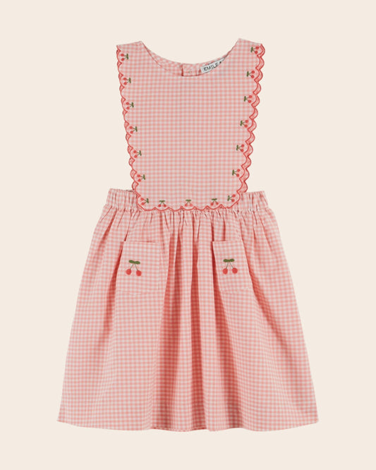 Cherry Embroidered Apron Dress