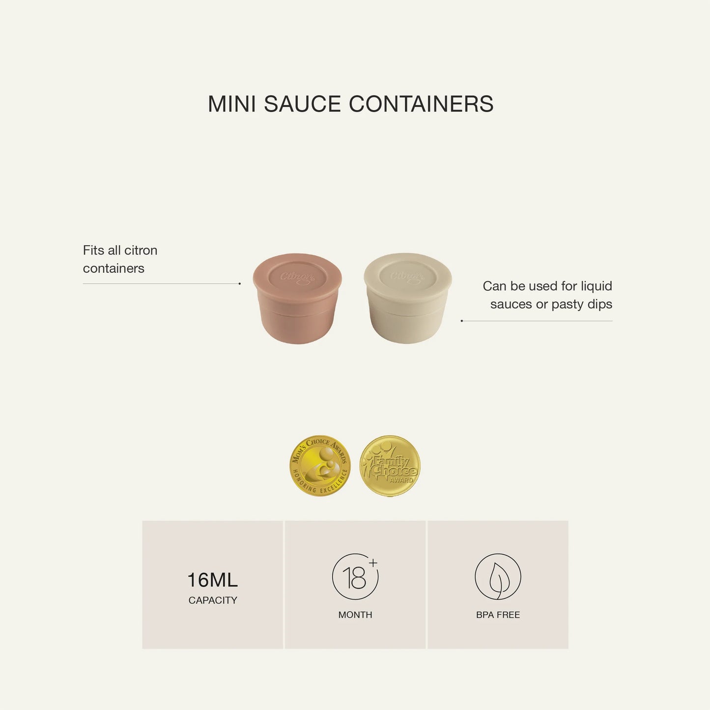 Mini Sauce Containers - Caramel/Green