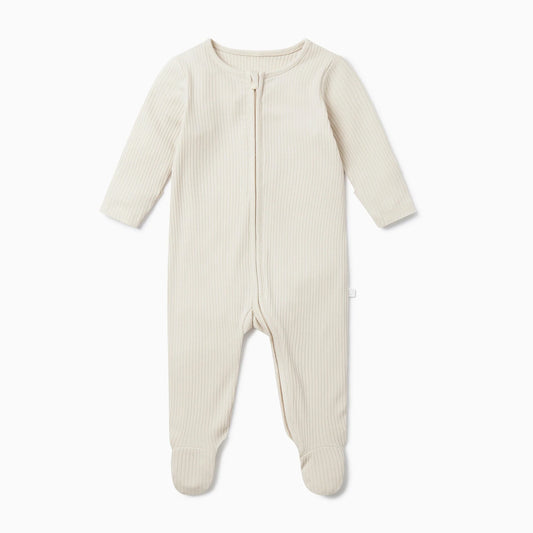 Ribbed Clever Sleepsuit - Ecru
