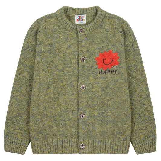 Happy Two-Tone Knit Cardigan