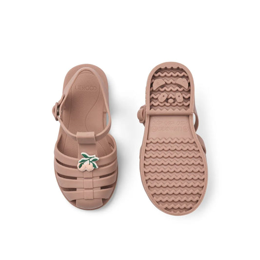 Bre Sandals with Charms - Peach / Dark Rose