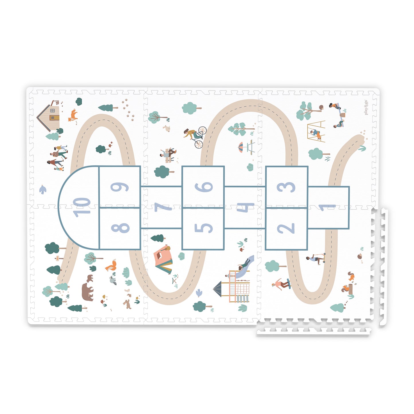 tiloo: Foam Puzzle Playmat & Storage Box - Hopscotch