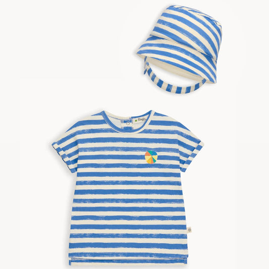 Cruz Tee & Hat Set - Blue Stripe