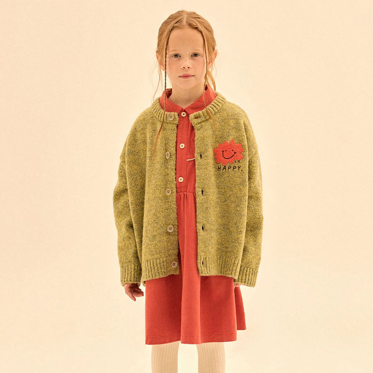 Happy Two-Tone Knit Cardigan