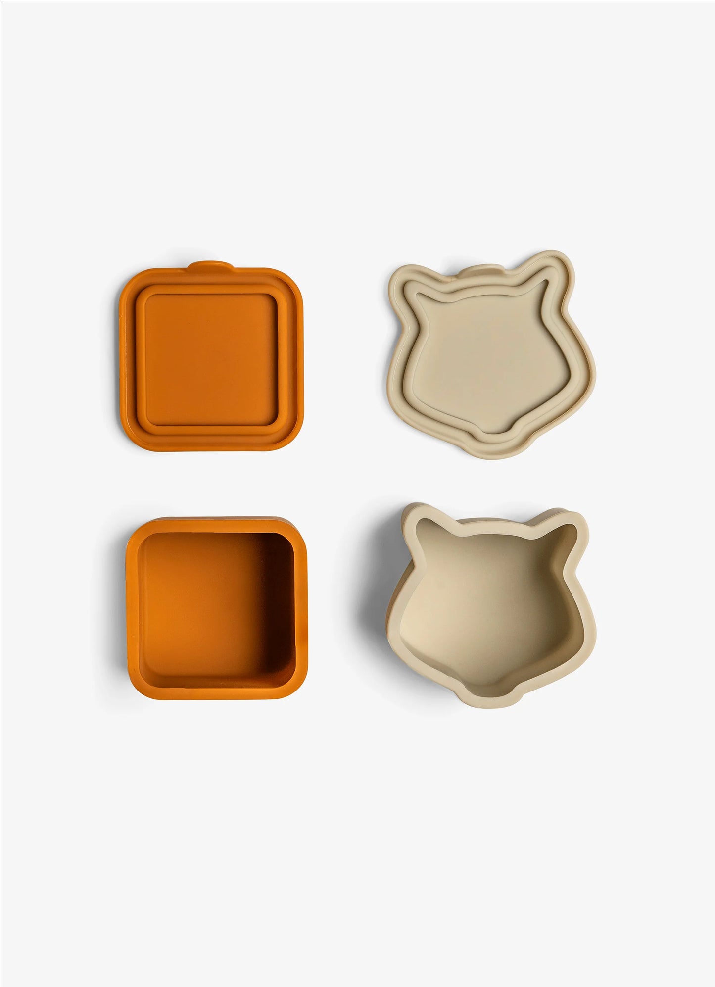 Silicone Lunchbox Organizers (Set of 4) - Caramel/Green/Grey