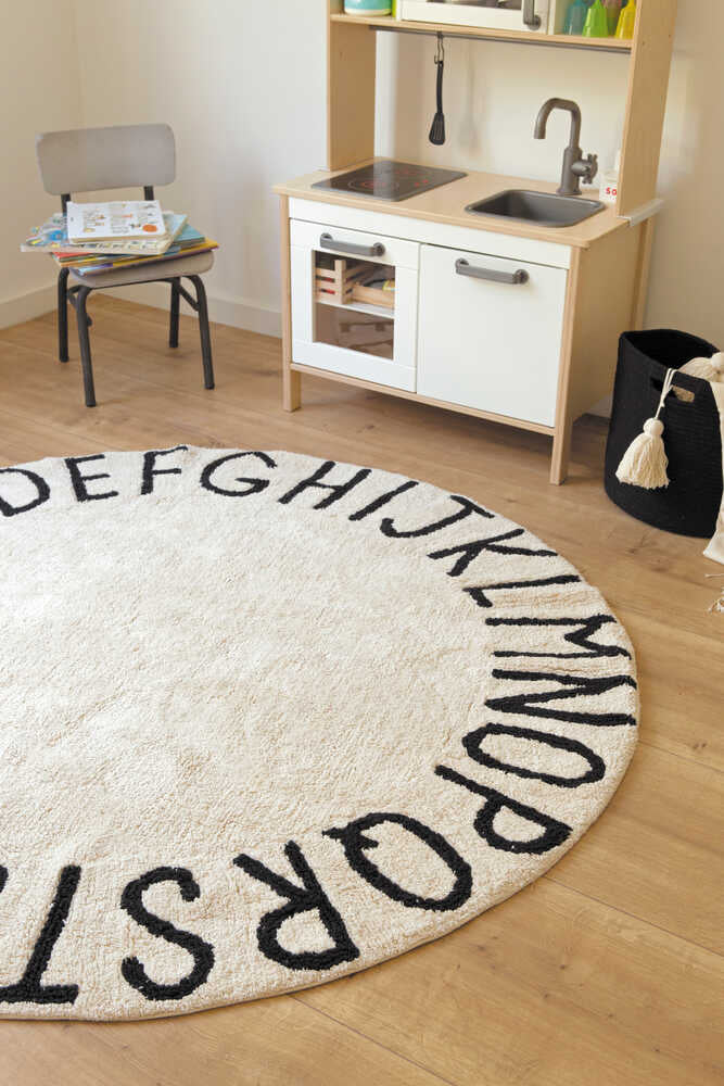 Washable Rug - ABC Natural Black (Ø 150cm)