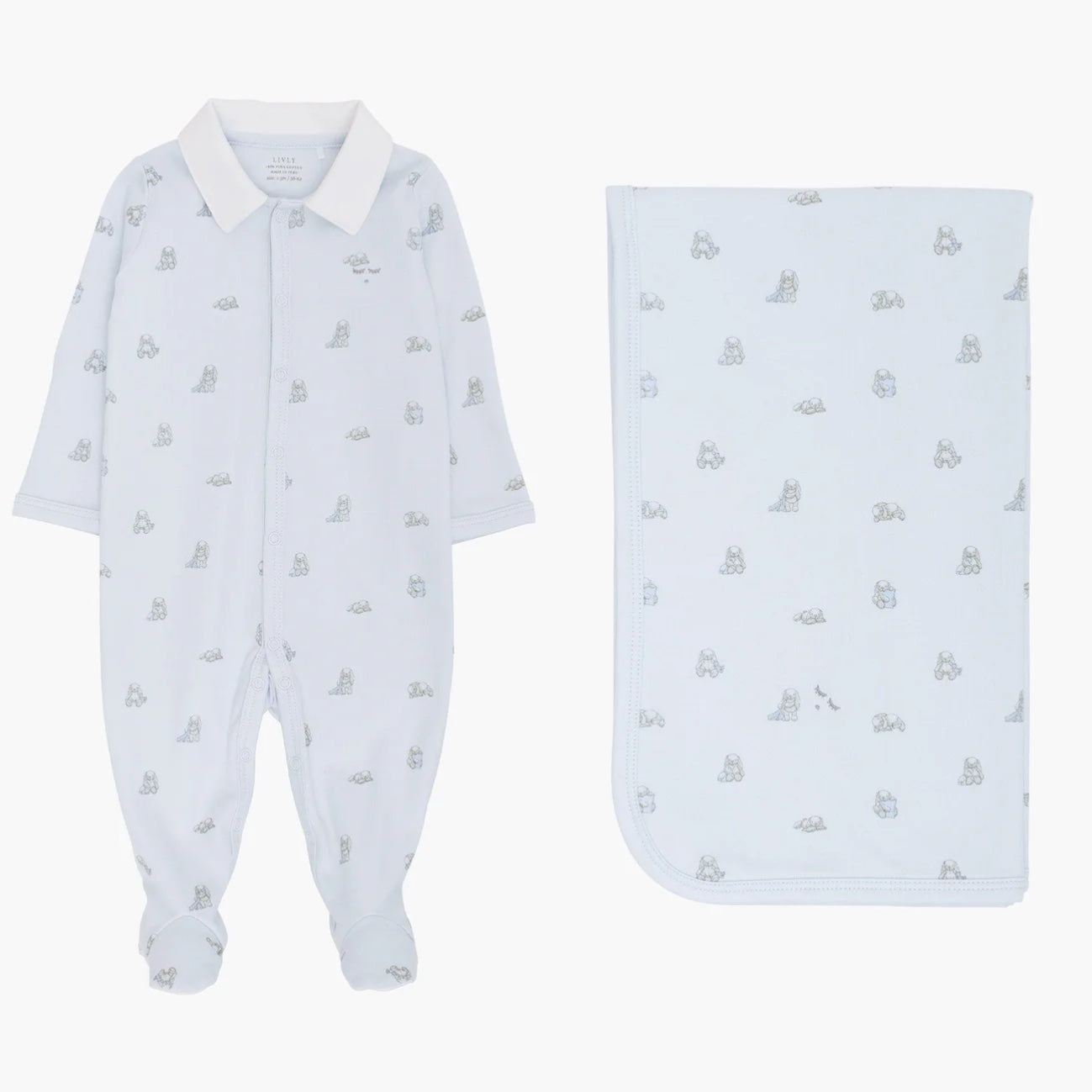 Snuggle Bunny Marley Ruffled Playsuit & Blanket - Blue