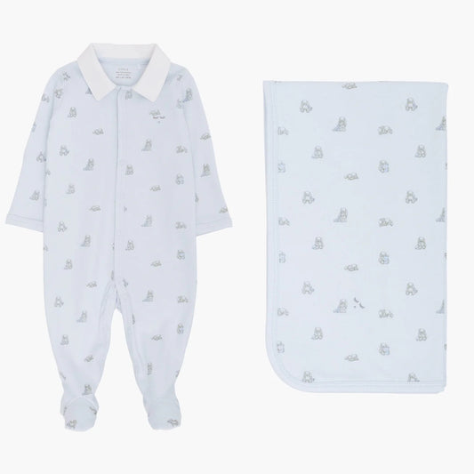 Snuggle Bunny Marley Ruffled Playsuit & Blanket - Blue