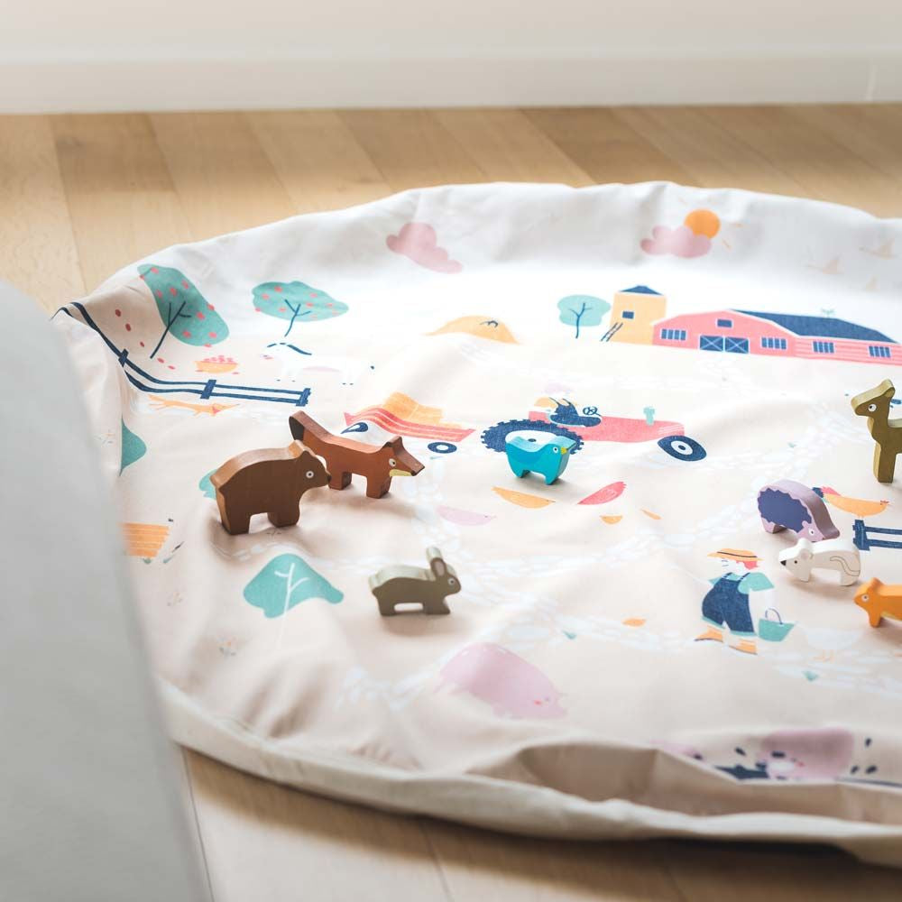Playmat & Toy Storage Bag - Farm
