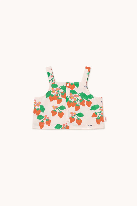 Strawberries Woven Crop Top